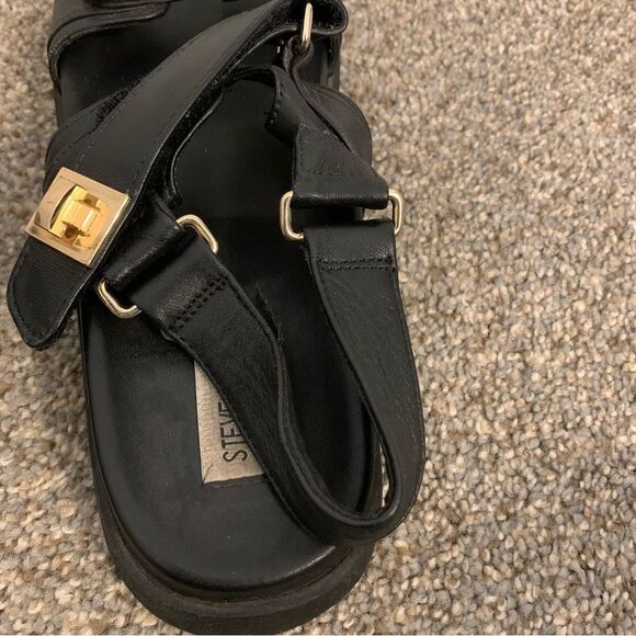 Steve Madden Mona Sandal strapped sling back sporty Black womans size 10 - Picture 7 of 13
